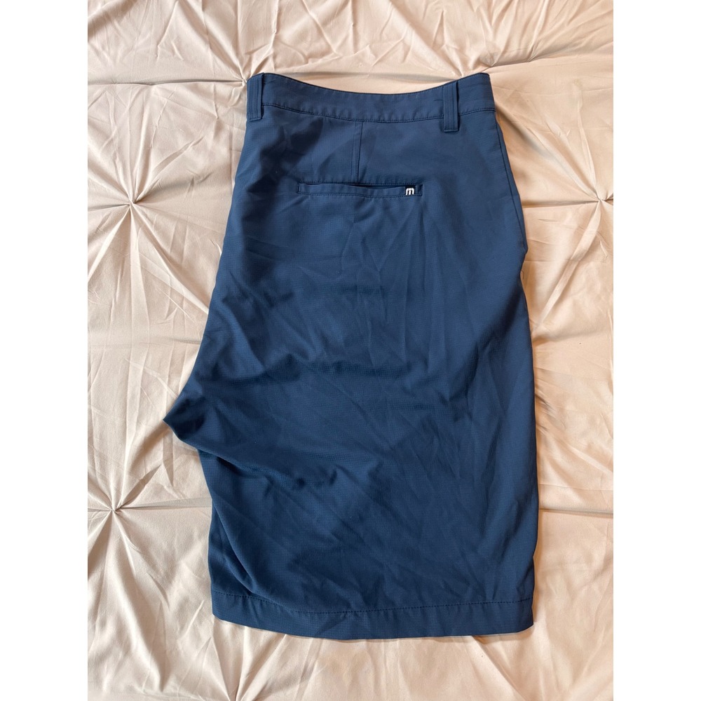 TravisMathew Beck Golf Shorts Mens 42 Navy Blue Performance Stretch Flat Front